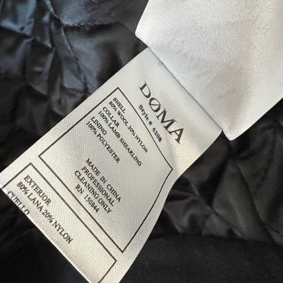 Doma Wool Lamb Fur Black Biker Jacket NWT 6208 - Picture 10 of 11